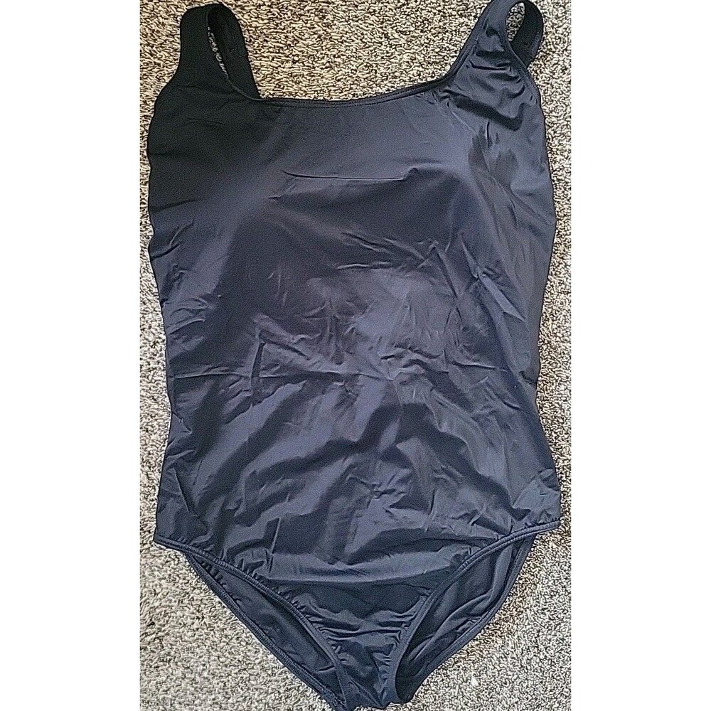 Swimsuit One Piece 1PC Black 24W Soft Cup Solid Swimsuit Women's S1134